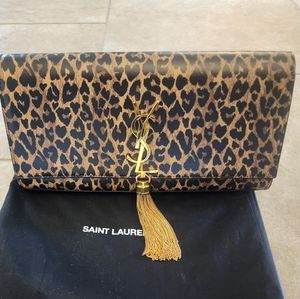 Saint Laurent Leopard Clutch